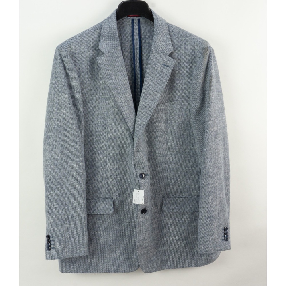 Tommy Hilfiger Textured Knit Lightweight Unstructured Men's 46L Blue Sport Coat